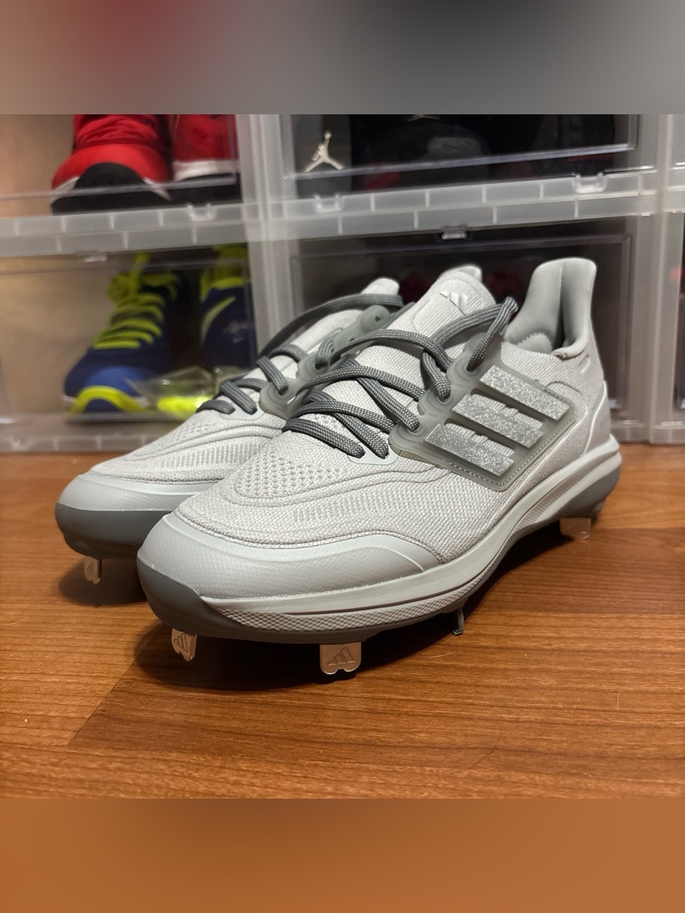 adidas UltraBoost Light Cleat ID8608 Silver Metallic Metal Baseball Mens Size 8